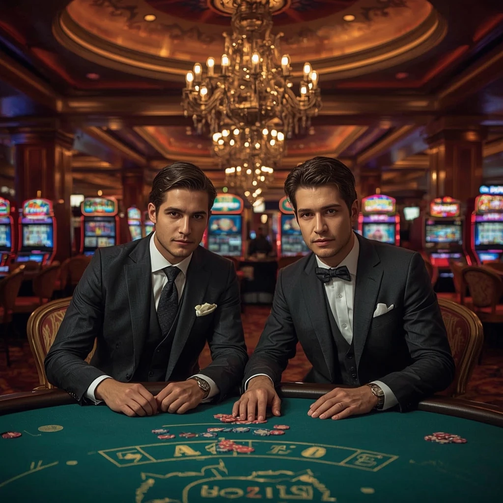 Two poker players at PLAYSQR CASINO